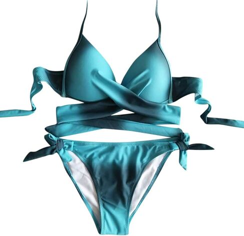 Hhmei Women Swimwear Bikini مجموعة ضمادة الضغط على ملابس السباحة المبطنة الاستحمام على شاطئ البحر 12 in Saudi Arabia