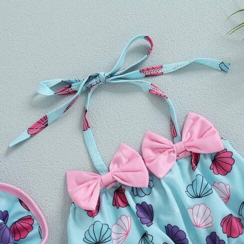 Newborn Baby Girl Swimsuit Cute Print Swimwear Kids Bowknot Bikini Set Infant Bathing Suit Summer Beach Wear in Saudi Arabia