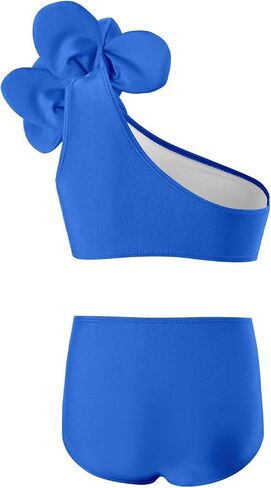 Swimsuit for Girls Two Piece Cute Toddler Baby Solid Bikini Set Fashion Floral Crop Tops Bottoms Beach Outfit Bathing Suit in Saudi Arabia