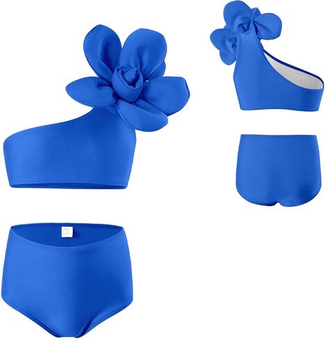 Swimsuit for Girls Two Piece Cute Toddler Baby Solid Bikini Set Fashion Floral Crop Tops Bottoms Beach Outfit Bathing Suit in Saudi Arabia
