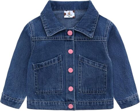 famuka Baby Girl Denim Jacket Toddler Boy Cute Outerwear Jeans Coats in Saudi Arabia