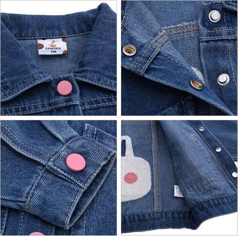 famuka Baby Girl Denim Jacket Toddler Boy Cute Outerwear Jeans Coats in Saudi Arabia