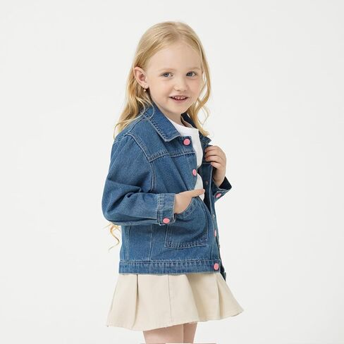 famuka Baby Girl Denim Jacket Toddler Boy Cute Outerwear Jeans Coats in Saudi Arabia