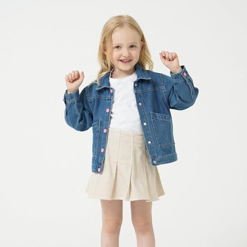 famuka Baby Girl Denim Jacket Toddler Boy Cute Outerwear Jeans Coats in Saudi Arabia