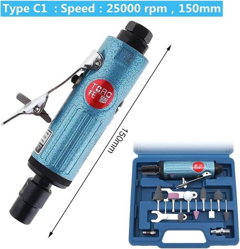 1/4 inch Pneumatic Die Grinder Machine Air Compressor Grinding Tool 22000RPM/25000RPM Mill Engraving Polishing Tool Kit (Color : 25000RPM 285mm) in Saudi Arabia