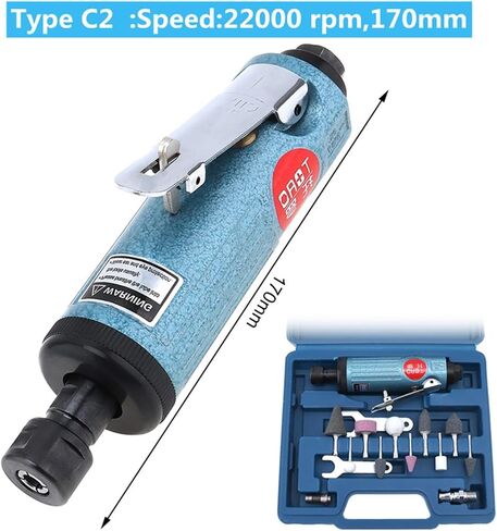 1/4 inch Pneumatic Die Grinder Machine Air Compressor Grinding Tool 22000RPM/25000RPM Mill Engraving Polishing Tool Kit (Color : 25000RPM 150mm) in Saudi Arabia