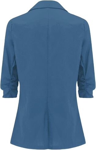 2025 Summer Linen Blazers for Women Business Casual 3/4 Sleeve Open Front Suct Stack in Saudi Arabia