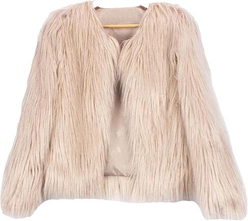 JEsilunmaMY Women's Fluffy Shaggy Fur Coat Long Sleeve Cardigan Warm Winter Overcoat Plus Size Solid Color Thicken Jacket in Saudi Arabia