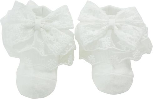 Nihao Baby White Lace Baptism Socks for Infant Girls in Kuwait