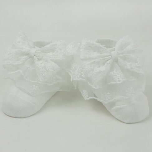 Nihao Baby White Lace Baptism Socks for Infant Girls in Kuwait