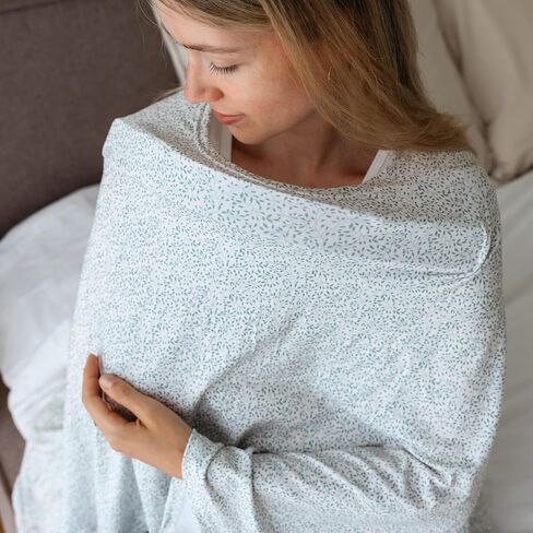 Nursing Cover Up for Breastfeeding - Breathable Breastfeeding Cover with Removable Arch Neckline for Women - Breast Feeding Covers for Women (Meadow Reflection) in Kuwait