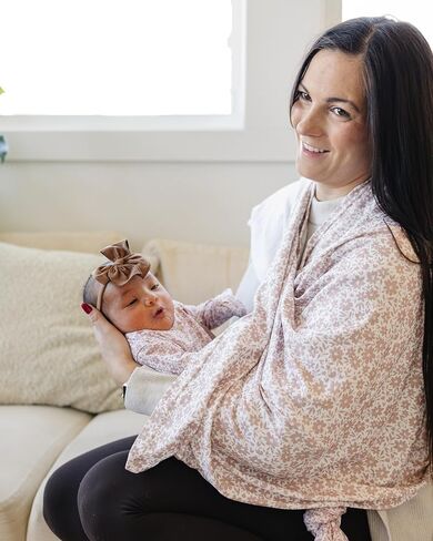 Nursing Cover Up for Breastfeeding - Breathable Breastfeeding Cover with Removable Arch Neckline for Women - Breast Feeding Covers for Women (Meadow Reflection) in Kuwait