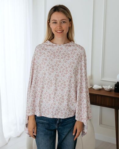 Nursing Cover Up for Breastfeeding - Breathable Breastfeeding Cover with Removable Arch Neckline for Women - Breast Feeding Covers for Women (Meadow Reflection) in Kuwait