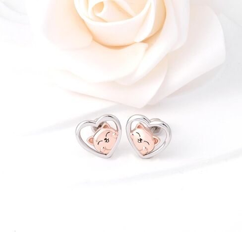 925 Sterling Silver Frog Stud Earrings for Women Hypoallergenic Cute Heart Frog Ear Studs for Teens Girls Sensitive Ears Adorable Animal Earrings Studs Jewelry Gifts for Daughter in Kuwait