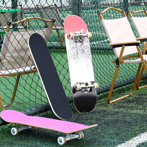 12 Pcs Blank Skateboard Decks for Art Painting 32 x 8 Inches, Wood Skateboard Replacement 7 Layer Maple Double Tail Plain Skateboard with Sandpaper for Home Decor in Saudi Arabia