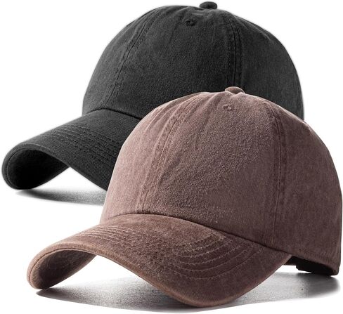 Vintage 100% Cotton Washed Baseball Cap Adjustable Size，Classic Low Profile Plain Retro Unisex Dad Hat in Kuwait