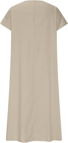 Frontaley و Linen v-neck Midi Dress Dress Dress Summer Dress Flowy Bohemian Style Frontaley Dresses Summer Summer in Saudi Arabia