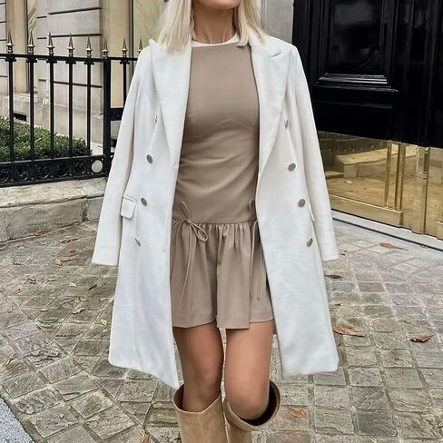 Womens Sleeveless Pleated Dress Girdling A Line Solid Color Pullover Round Neck Bow Zipper Dress with Shorts in Saudi Arabia
