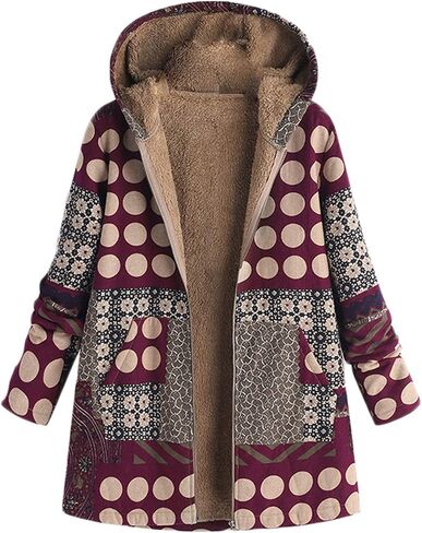 Andongnywell Womens Jackets Parka Boho incl incl ince inece cloy lined exotic wooded chare long ward dard coats plus size size in Kuwait