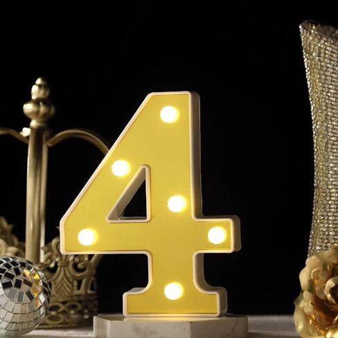efavormart 6 "3D Gold Marquee Letters 5 LED Light Up Letters Whare White LED Lights - G in Kuwait