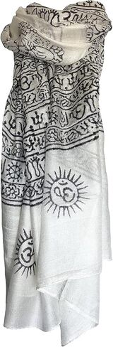 Indian Om Mantra Hand Block Printed Scarf Prayer Shawl in Saudi Arabia