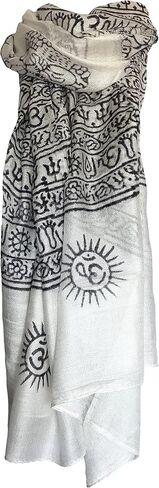 Indian Om Mantra Hand Block Printed Scarf Prayer Shawl in Saudi Arabia