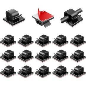 Cable Clips 100pcs, Wire Clips, Durable Strong Adhesive Cable Organizer Cord Holder Wire Management (Black)