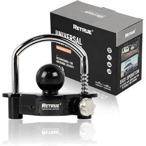 Universal Coupler Lock Trailer Locks Ball Hitch Trailer Hitch Lock Adjustable Security Heavy-Duty Steel fits 1-7/8 Inch, 2 Inch, 2-5/16 Inch Couplers, Combination Lock,No Key Needed (Black)