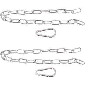 BESPORTBLE Fitness Chain: 2 Pcs Weight Lifting Chains Cable Machine Extension Chain, Stainless Steel LAT Pull Cable Extension Weight Machine Chain for Pulley System, Home Gym