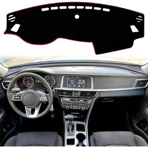 Dash Mat Cover Interior Dashboard Protection pad Compatible with Kia Optima Sedan LX EX S SX Turbo SXL Turbo LX Turbo 2016-2020 Sunshade Glare UV Rays Protector (Black Trim)