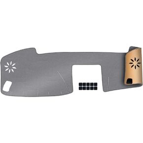 Upgrade Dacron Dashboard Cover Fit for 2007-2013 Toy-OTA Tundra, 2008-2017 Sequoia Effective Anti Glare, Reduce Reflection, Sun Protection, Dust Proof, UV-Proof -Grey