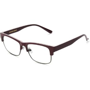 Foster Grant Styles for Y.O.U. Stamford Blue Light Blocking Glasses For Men, Red/Gunmetal, Lens Width: 56 mm