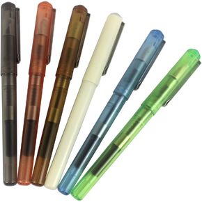 6 PCS Jinhao 991 Plastic Fountain Pen Set, Transparent, Diversity Color(Blue, Green, Grey, Brown, Orange, White)