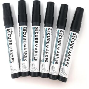 Secure Marker Redacting Pen, (6-Markers) Perfect for Blacking out Private Information (