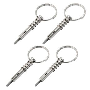 4 Pcs Bimini Pins, 1/4" Diameter Pull Ring, 316 Stainless Steel Boat Canopy Pins for Bimini Top Hardware & Marine Hardware