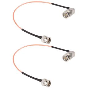 XRDS -RF SDI Cable 2FT 2PCS, Flexible BNC to BNC Right Angle Video Cable 75 Ohm RG179 BNC Male Extension Cable for 3G/6G HD SDI Camera Monitor Video Recorder SDI to HDMI Converter