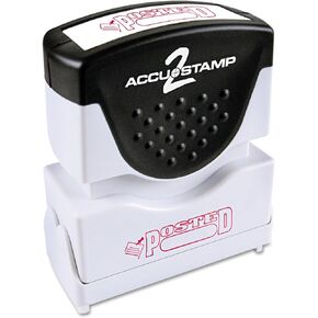 ACCU-STAMP2 Message Stamp with Shutter, 1-Color, POSTED, 1-5/8" x 1/2" Impression, Pre-Ink, Red Ink (035580)