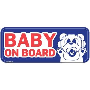 GEEKBEAR [التوقيع] مغناطيس سيارة للأطفال على متن السيارة - خط Geekbear - مستطيل 8.7 × 3.5 بوصة (1، أصفر)
