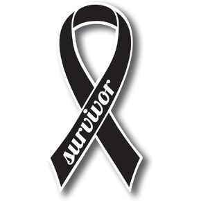 Magnet Me Up Support Melanoma Cancer Awareness Black Ribbon Magnet Decal, 3.5x7 Inches, Automotive Magnet for Car Truck SUV, Any Magnetic Surface, Showing Support or Fundraising, Crafted in USA