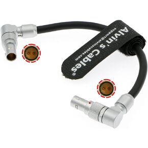Alvin’s Cables Power Cable for DJI RS2 RS3 Rotatable 2 Pin Male Right Angle to 2 Pin Male for Tilta Float Gimbal Support System 15cm/5.9inches