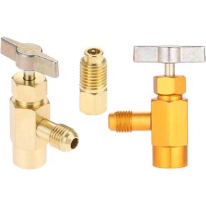 Mtsooning R134A Can Tap Valve, AC Self Sealing Dispenser and Puncture Style Refrigerant Opener with 1/4 Female 1/2 Male SAE Tank Adapter for AC Manifold System