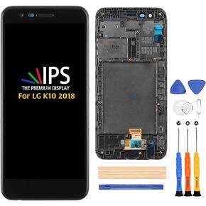 for LG K10 2018/K30 X410/K11 Prime 2018 Screen Replacement Touch Digitizer LCD Display Full Assembly Repair Kits,with Tools (Black with Frame)