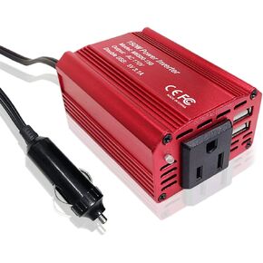 VEMOTE 150W Car Power Inverter DC 12V to 110V AC Converter with 3.1A Dual USB Charging Ports and 1 AC Outlets Car Charger Adapter