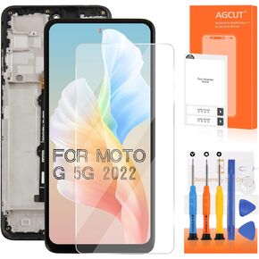for Motorola G 5G 2022 Screen Replacement for Moto G 5G 2022 LCD Display XT2213-3 XT2213DL XT2213 LCD Digitizer Assembly Repair Kit Black with Frame
