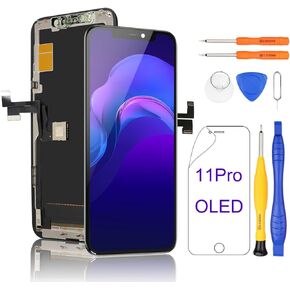 Yodoit for iPhone 11 Pro Screen Replacement Kit COF Full HD OLED Display 3D Touch Digitizer Frame with Repair Tool Kit for Model A2160, A2217, A2215 Black 5.8inch