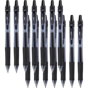 30 Pack Black Gel Pens, Retractable Medium Point Gel Ink Pens Smooth Writing for School Office Home, Comfort Grip(15 Pens with 15 Refills)