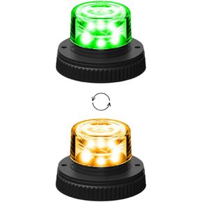 SpeedTech Lights Flare 360 Degree LED 18W Strobe Light for Police Cars, Construction Trucks, Service Vehicles, Plows, Emergency Vehicles. Surface Mount Grille Flashing Light- Amber/Amber