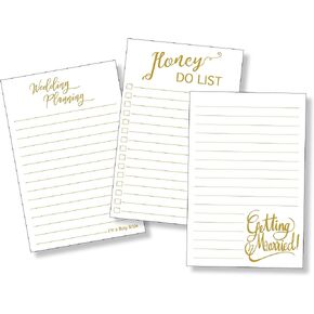 Bridal Notepads (Wedding To Do Notepads 3 Pack)