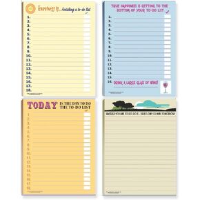 Stonehouse Collection Funny To Do Lists Note Pad Assorted Pack | 4 Funny ToDo List Pads | USA Made