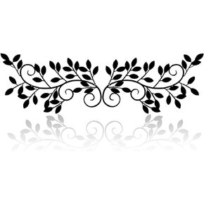 ESTART 2 Pieces Metal Tree Leaf Wall Decor Vine Olive Branch Leaf Wall Art Ornament Wall Hanging Sign for above Door, Living Room, Office, Indoor and Outdoor Decoration (Black)